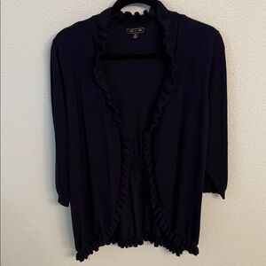 Lety & Me Ruffled Navy Cardigan